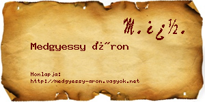 Medgyessy Áron névjegykártya